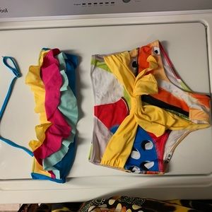 Colorful Ruffled Bikini Set
